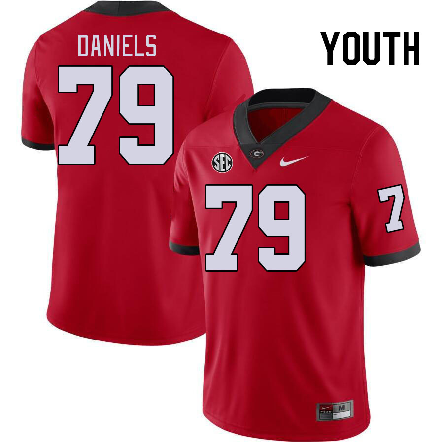 Youth #79 Nyier Daniels Georgia Bulldogs College Football Jerseys Stitched-Red